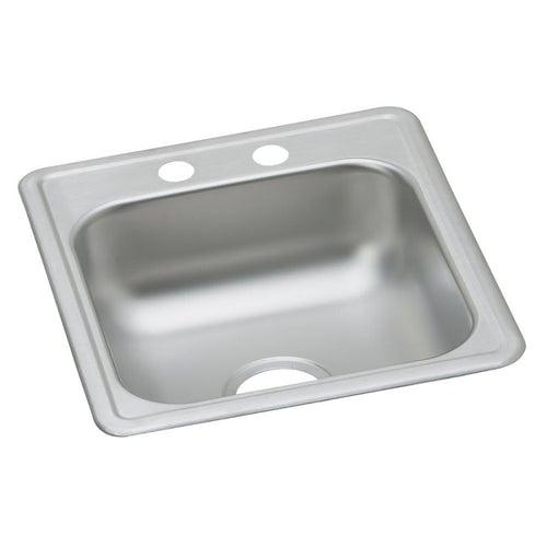 Dayton® Single Bowl Bar Sink, Top Mount, ADA, 19 17 x 19 in, 6 in Bowl Depth, 2-Hole, 22 ga Satin Steel, Stainless - zgxvdsez6cxyvx3hxaca_x500.jpg