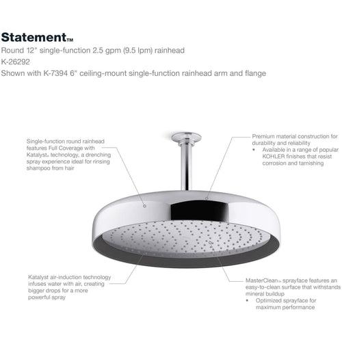 Statement Round 14" Single Function 2.5 GPM Rainhead with MasterClean Sprayface and Katalyst Air-Induction Technology - zm8s6ht4izr7let0ovph_x500.jpg