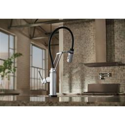 Litze Pull-Down Kitchen Faucet with Dual Jointed Articulating Arm, Knurled Handle, Magnetic Docking Spray Head and On/Off Touch Activation - Limited Lifetime Warranty (5 Year on Electronic Parts) - zpnk0pekry4ma0mopmoa_x500.jpg