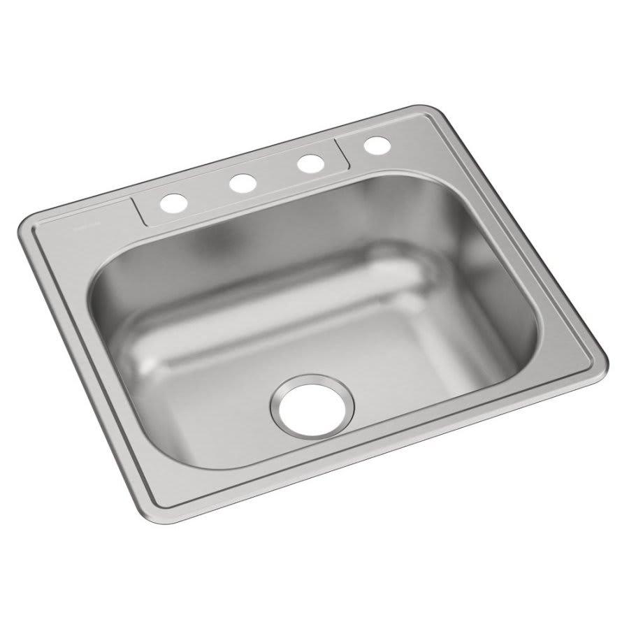 Dayton® Single Bowl Kitchen Sink, Top Mount, 25 x 22 in, 8 in Bowl Depth, 4-Hole, 20 ga Elite Satin Steel, Stainless - zqtaypze5szpozf9xred_800x500@2x.jpg