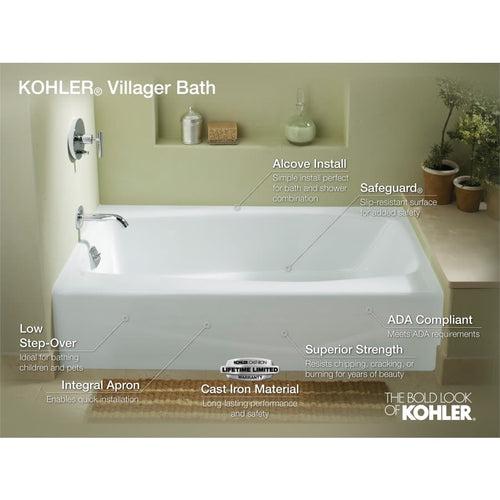 Villager Collection 60" Cast Iron Soaking Bathtub for Three Wall Alcove Installations with Right Hand Drain - ztgeo2qllsox618wdt2o_x500.jpg