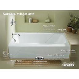 Villager Collection 60" Cast Iron Soaking Bathtub for Three Wall Alcove Installations with Right Hand Drain - ztgeo2qllsox618wdt2o_x500.jpg