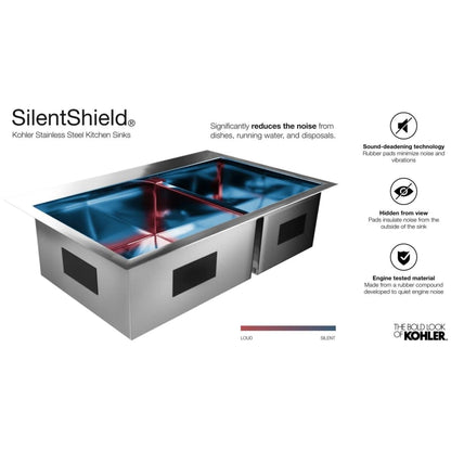 Undertone 23" Single Basin Under-Mount 18-Gauge Stainless Steel Kitchen Sink with SilentShield