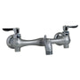 Double Handle Wall-Mount Service Faucet with Brass Spout and Ceramic Disc
