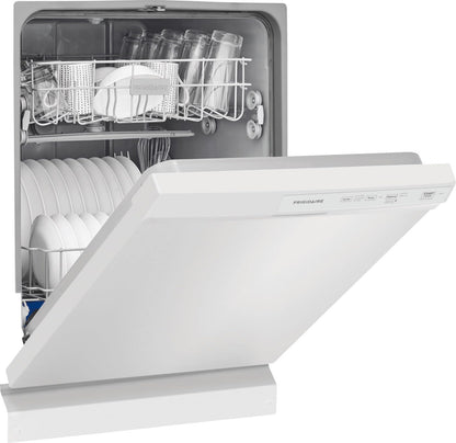 Frigidaire 24 In. in. Front Control Built-In Tall Tub Dishwasher in White with 3-Cycles, 55 dBA