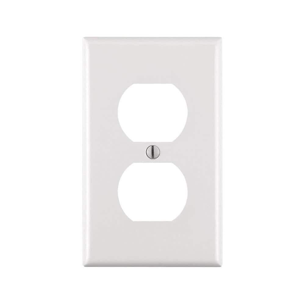 Leviton 1-Gang Duplex Outlet Wall Plate, White