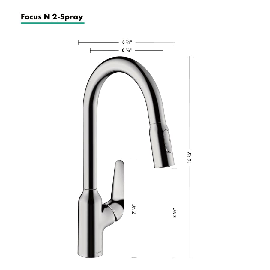 Focus N 1.75 GPM Pull-Down Kitchen Faucet HighArc Spout with Magnetic Docking & Toggle Spray Diverter - Limited Lifetime Warranty