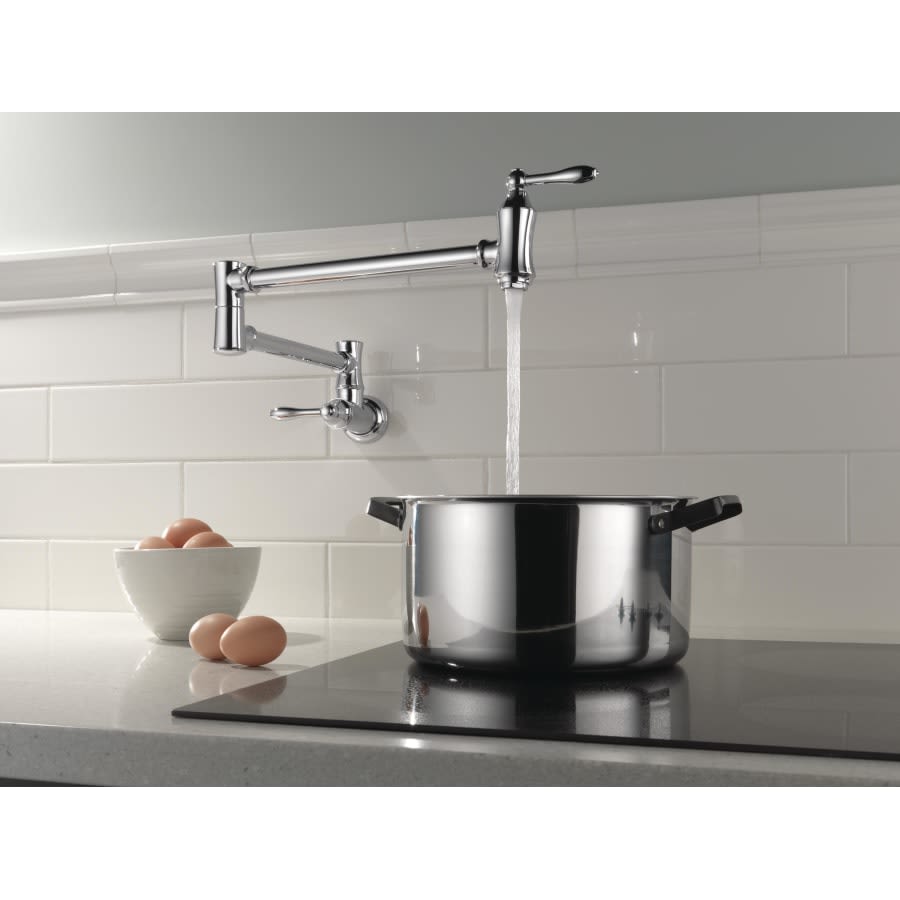 Traditional Wall Mounted Pot Filler with Dual Swing Joints and 24" Extension - Includes Lifetime Warranty