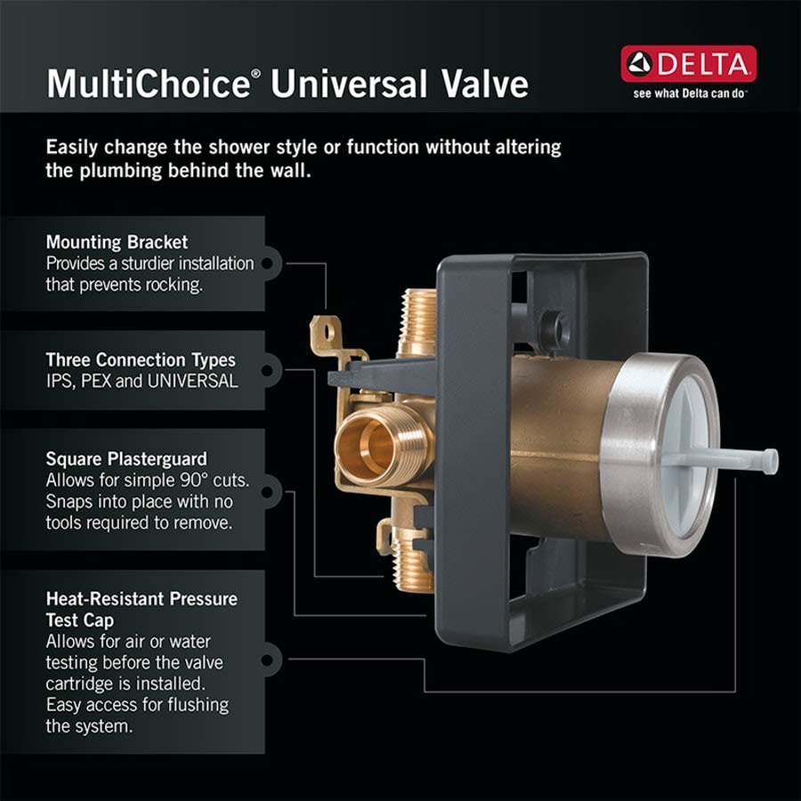Universal Mixing Rough-In Valve with 1/2" NPT Male thread with 1/2" C.W.T Female Sweat - Box Model High Flow Shower Only